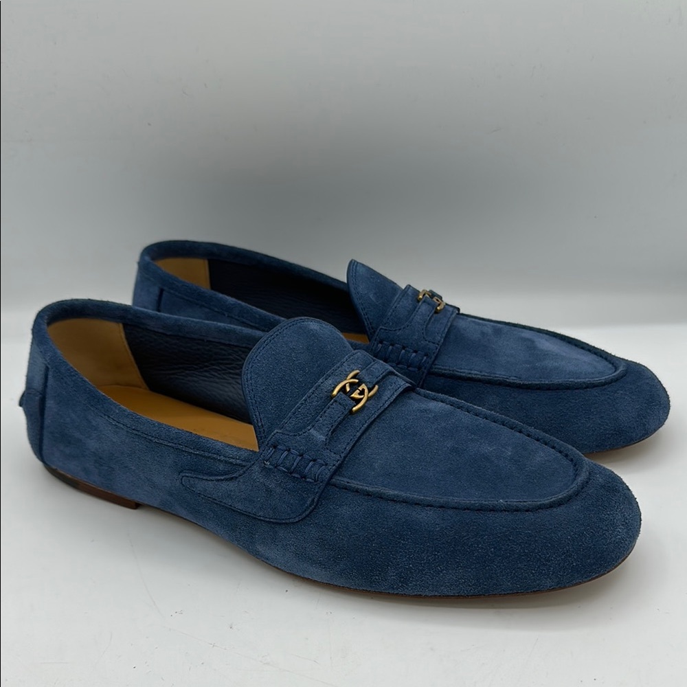 Gucci San Andres Interlocking G Loafers Royale Blue Suede Size 8.5 G / 9 US NWOB